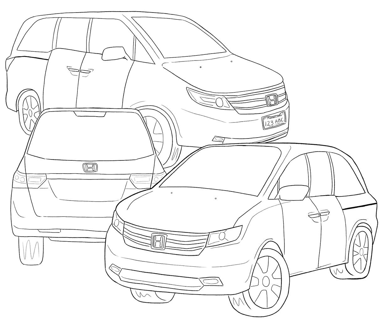 2013 Honda Odyssey - lines only (2023)